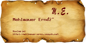 Mehlmauer Ernő névjegykártya